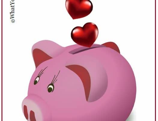 Picture of piggy bank depositing hearts